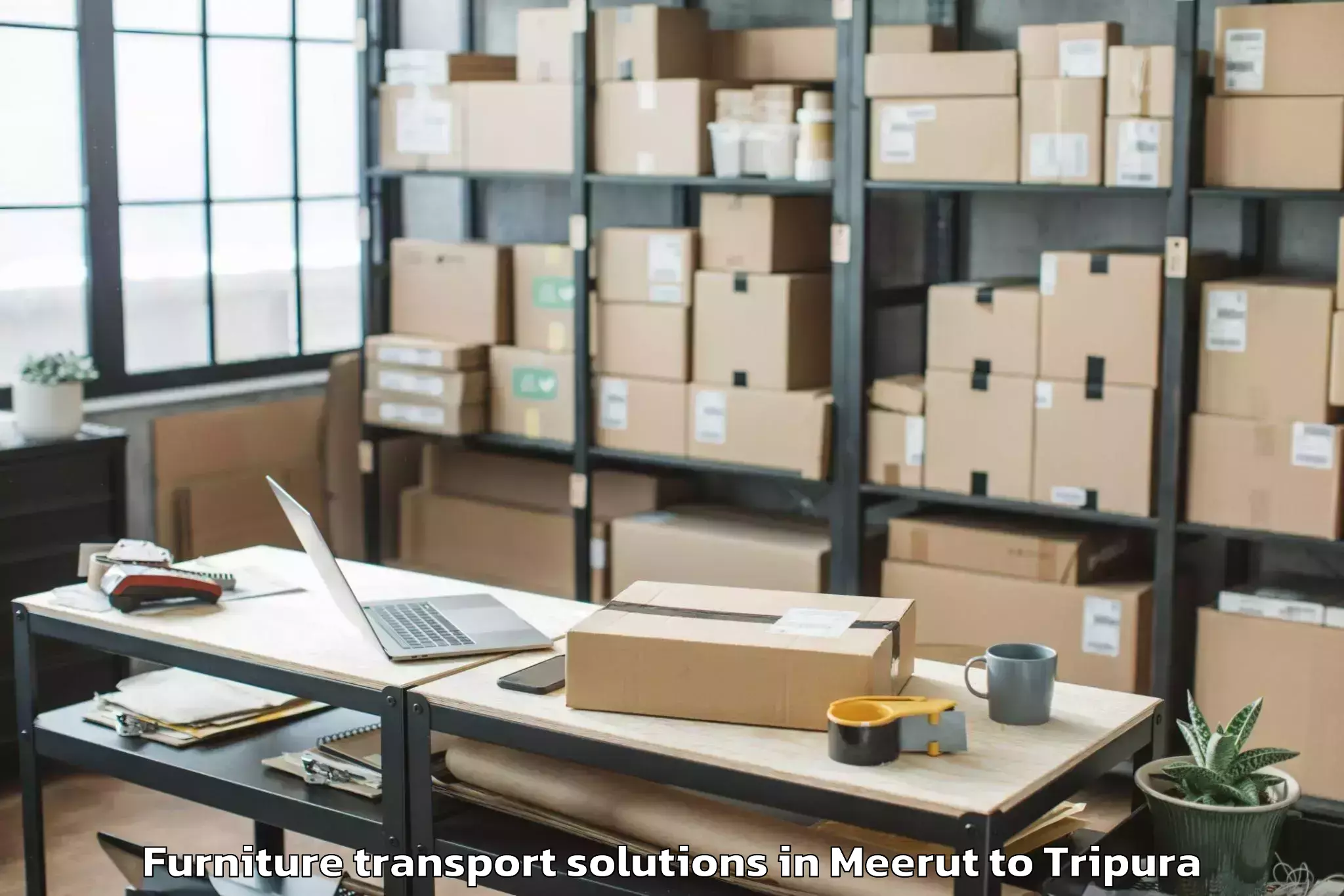 Quality Meerut to Amarpur Gomati Furniture Transport Solutions